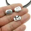 10 Heart Slider Beads 12*17 mm (Ø 10*3 mm)