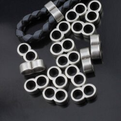 10 Round Double Barrel Sliders Beads
