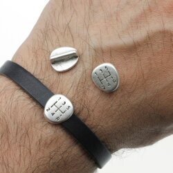 10 Gear Stick Slider Beads for Bracelet Findings 14*13 mm (Ø 10*2 mm)