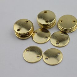 10 Round Disc Stamping Tags Gold, metal stamping, Logo Tags for textiles, bags, hats,  leather and Jewelry Tags