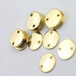 10 Round Disc Stamping Tags Gold, metal stamping, Logo Tags for textiles, bags, hats,  leather and Jewelry Tags