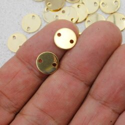 10 Runde Scheibe 10 mm Logo Gold Messing Blank Stamping Tag, Metall Tag