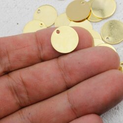 10 Round Disc Stamping Tags, metal stamping, Logo Tags for textiles, bags, hats,  leather and Jewelry Tags