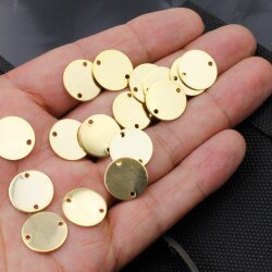 10 Round Disc Stamping Tags, metal stamping, Logo Tags for textiles, bags, hats,  leather and Jewelry Tags