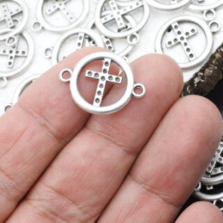 10 Kreuz Schmuckverbinder Zwischenstck, Schmuckzubehr