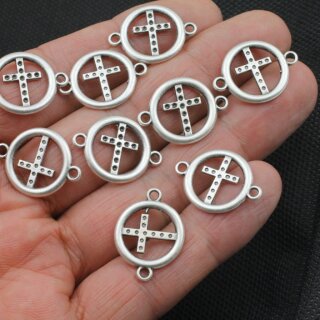 10 Kreuz Schmuckverbinder Zwischenstck, Schmuckzubehr
