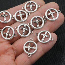 10 Cross Charms Connector