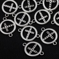 10 Cross Charms Connector