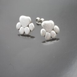 5 Pairs Dog Cat Paw Print Stud Earrings