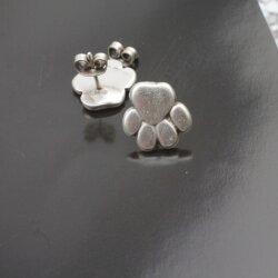 5 Pairs Dog Cat Paw Print Stud Earrings