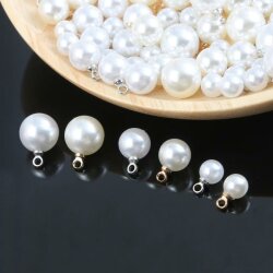 30 Half hole Pearl Beads Connectors Charms Beads Caps, Peg bail, Brass Cup Pearl