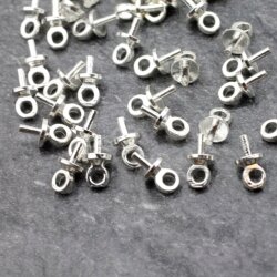 30 Half hole Pearl Beads Connectors Charms Beads Caps, Peg bail, Brass Cup Pearl