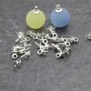 30 Half hole Pearl Beads Connectors Charms Beads Caps, Peg bail, Brass Cup Pearl