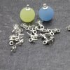 30 Half hole Pearl Beads Connectors Charms Beads Caps, Peg bail, Brass Cup Pearl