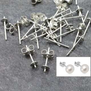 10 Pairs Earring Findings Stud Earring Post Cup Pin Pearl Setting