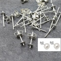 10 Paar Ohrstecker Rohling für Perlen