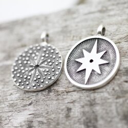 5 Pole Star, North Star Pendant, Medallion Pendant