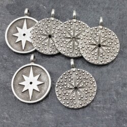 5 Pole Star, North Star Pendant, Medallion Pendant