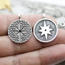 5 Pole Star, North Star Pendant, Medallion Pendant
