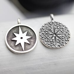 5 Pole Star, North Star Pendant, Medallion Pendant