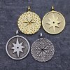 5 Pole Star, North Star Pendant, Medallion Pendant