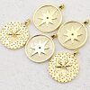 5 pcs. Pole Star, North Star Pendant, Medallion Pendant, gold