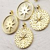 5 pcs. Pole Star, North Star Pendant, Medallion Pendant, gold