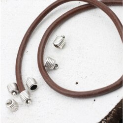 10 Bell End Cap, Leather Cord Clasp 11*8  mm (Ø 6 mm)