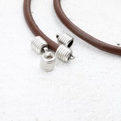 10 Bell End Cap, Leather Cord Clasp 11*8  mm (Ø 6 mm)