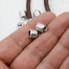 10 Bell End Cap, Leather Cord Clasp 11*8  mm (Ø 6 mm)