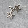 5 Pairs Starfish Stud Earrings, antique silver