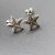 5 Pairs Starfish Stud Earrings, antique silver