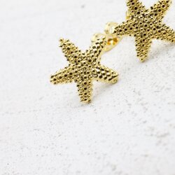 Starfish Stud Earrings, gold