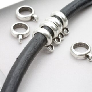 10 Metal Connector Beads, Large Hole Bail Beads, Pendant...