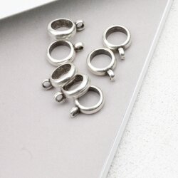 20 Metal Connector Beads, Large Hole Bail Beads, Pendant Bails