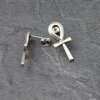 5 Pairs Ankh Stud Earrings, antique silver