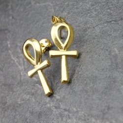 Ankh, Anch Ohrstecker, gold