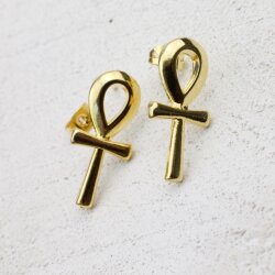 5 Pairs Ankh Earrings, Stud Earrings