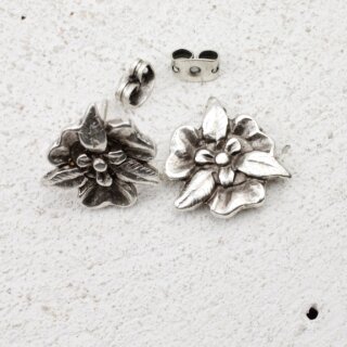 Blumen Edelwei Ohrstecker Ohrringe