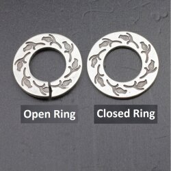 10 Tulip charms Connector, Circle ring