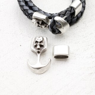 1 Set Skull Anchor Clasp Brass  for leather or Cord Bracelet
