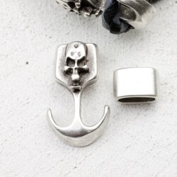 1 Set Skull Anchor Clasp Brass  for leather or Cord Bracelet