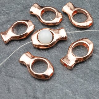 10 Fish Beads, Jewelry Making Findings Rosegold