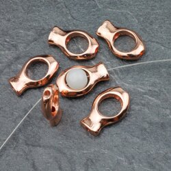 10 Fish Beads, Jewelry Making Findings Rosegold