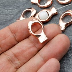 10 Fish Beads, Jewelry Making Findings Rosegold