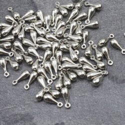 50 Rhodium Plated Mini Drop Charms