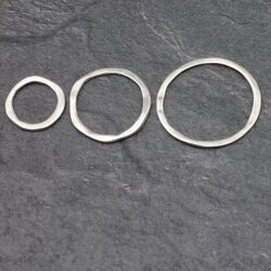 5 Triple Circle Charms Pendant, Antique Silver