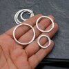 5 Triple Circle Charms Pendant, Antique Silver