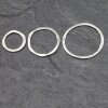 5 Triple Circle Charms Pendant, Antique Silver