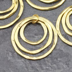 5 Triple Circle Gold Charms Pendant